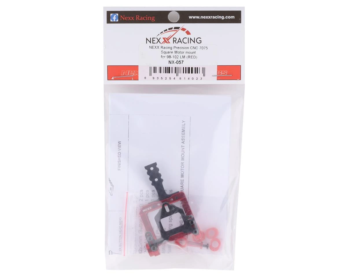 NEXX Racing Aluminum Square Motor Mount for 98-102mm LM (Red) 4 NEXX Racing Aluminum Square Motor Mount for 98-102mm LM (Red) - Image 2