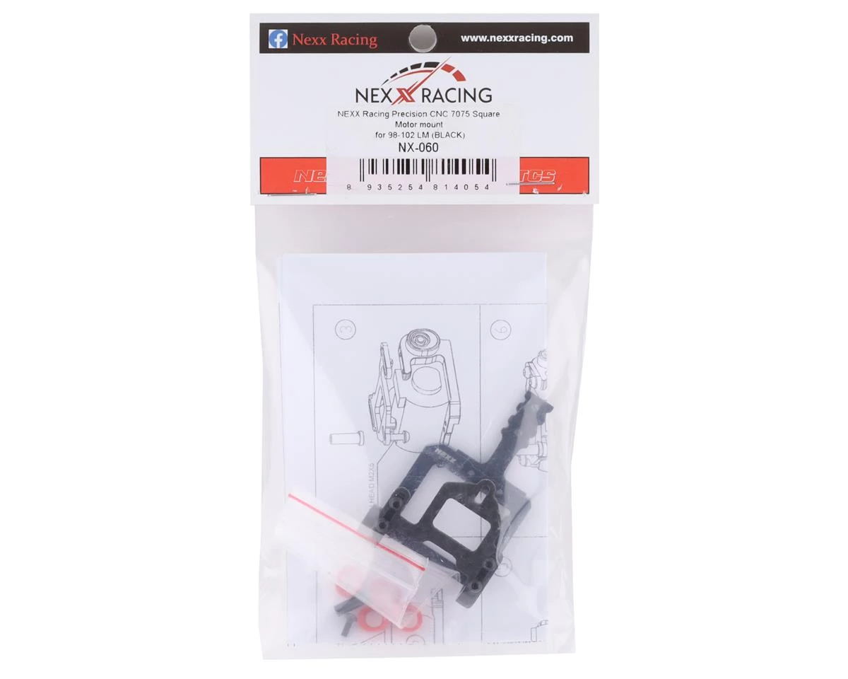 NEXX Racing Aluminum Square Motor Mount for 98-102mm LM (Black) 4 NEXX Racing Aluminum Square Motor Mount for 98-102mm LM (Black) - Image 2