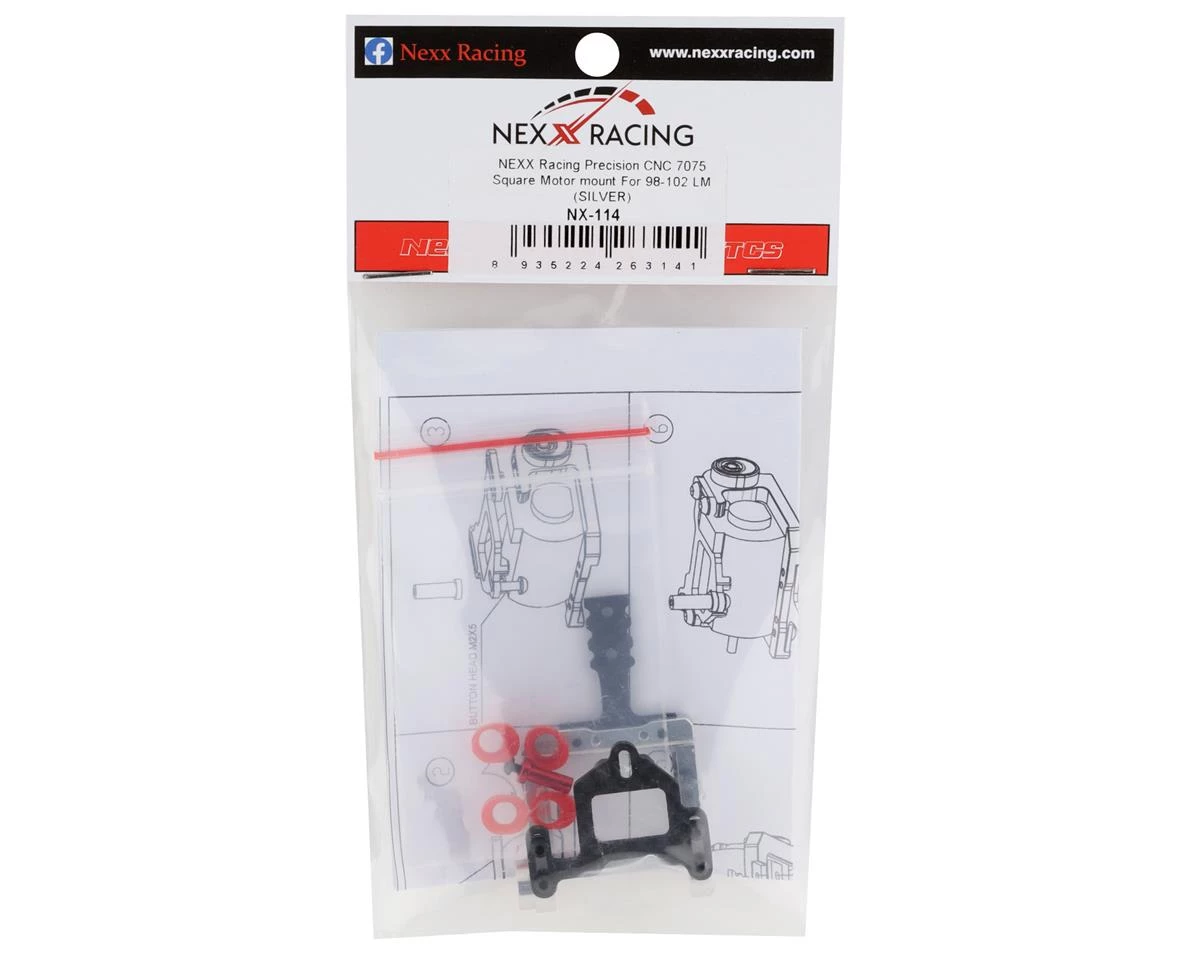 NEXX Racing Aluminum Square Motor mount for 98-102 LM (Silver) 4 NEXX Racing Aluminum Square Motor mount for 98-102 LM (Silver) - Image 2