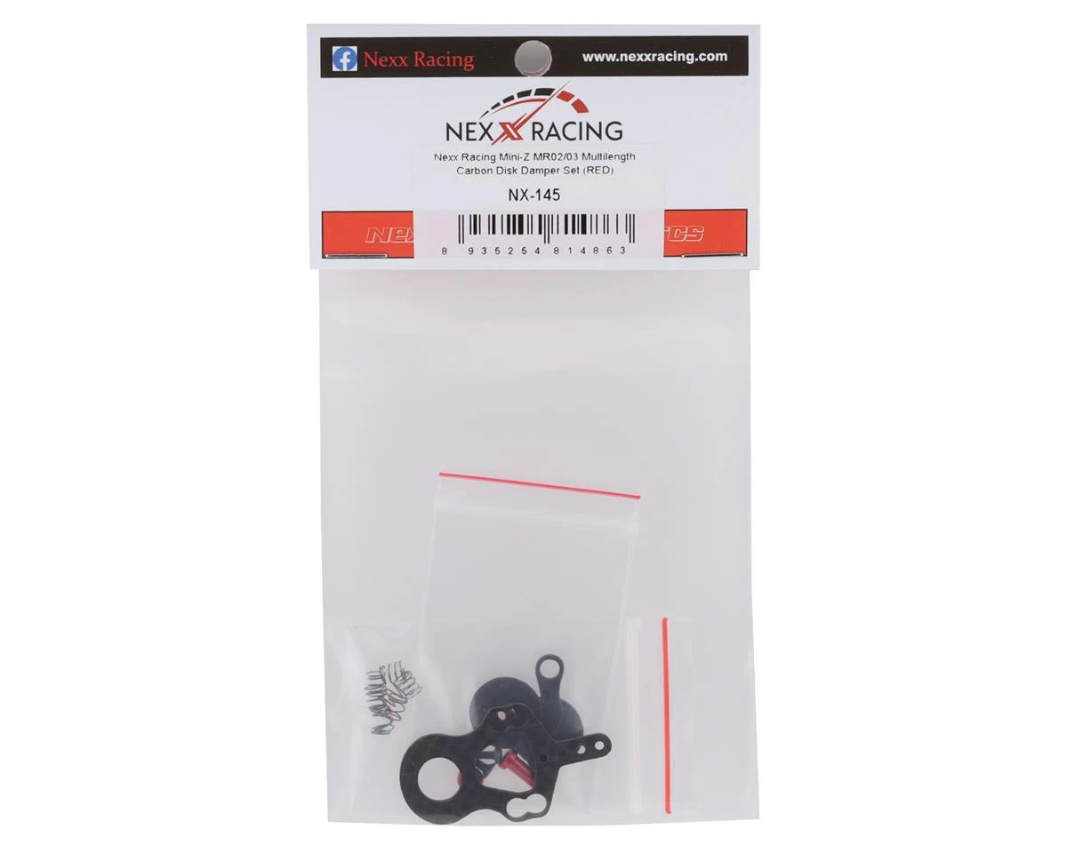 NEXX Racing MR02/03 Multilength Carbon Disk Damper Set (Red) 4 NEXX Racing MR02/03 Multilength Carbon Disk Damper Set (Red) - Image 2