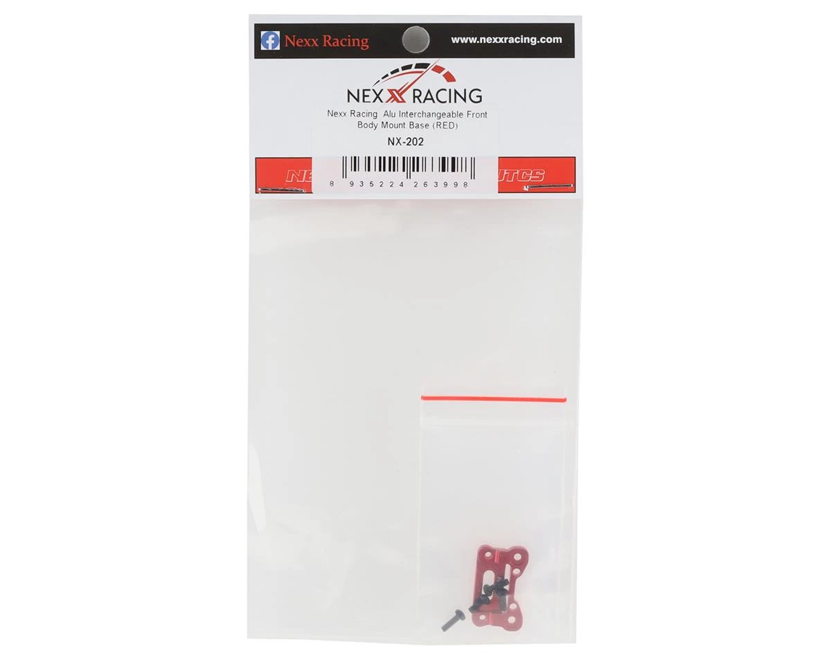 NEXX Racing Aluminum Front Bumper Mount Base (Red) 4 NEXX Racing Aluminum Front Bumper Mount Base (Red) - Image 2