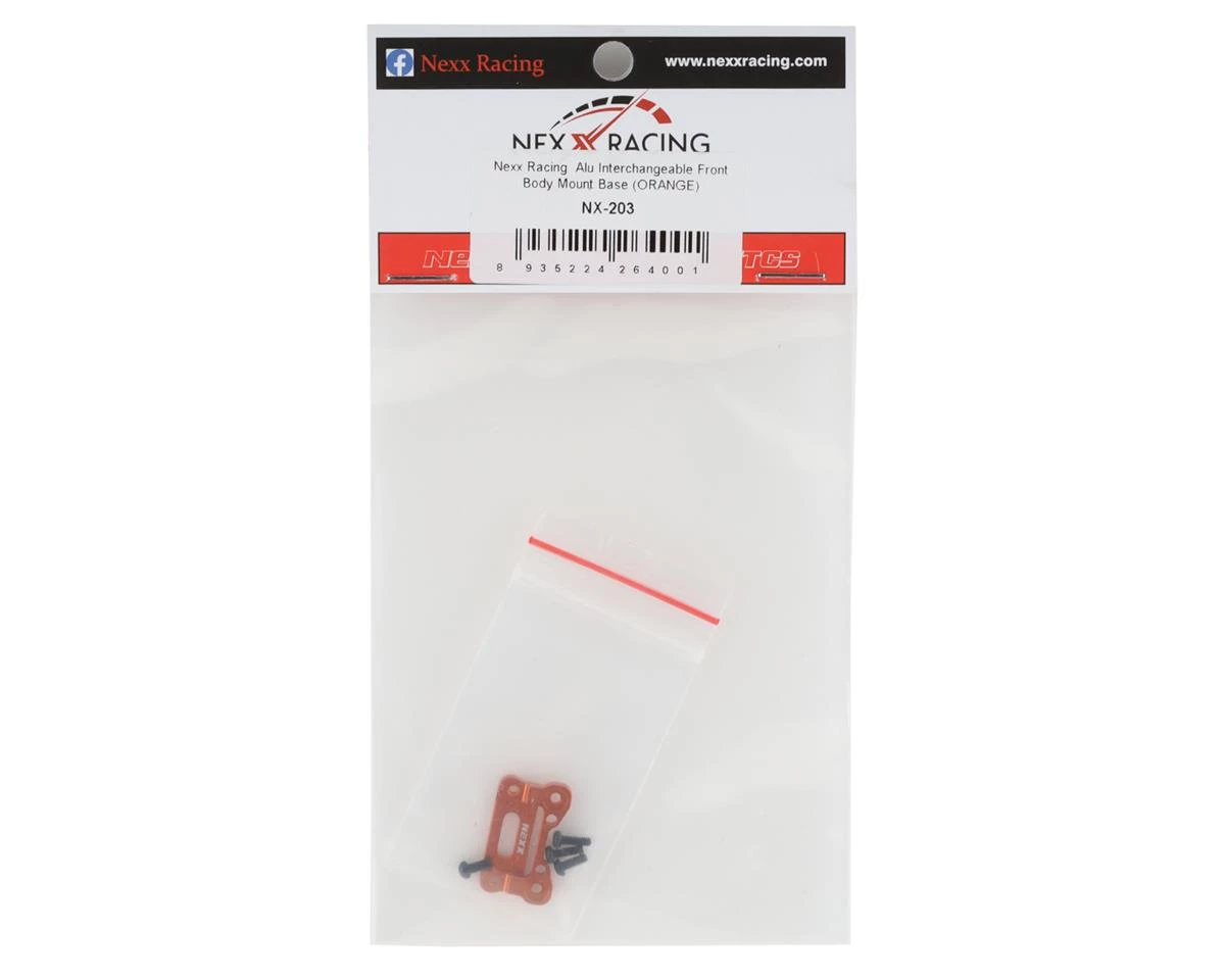 NEXX Racing Aluminum Front Bumper Mount Base (Orange) 4 NEXX Racing Aluminum Front Bumper Mount Base (Orange) - Image 2