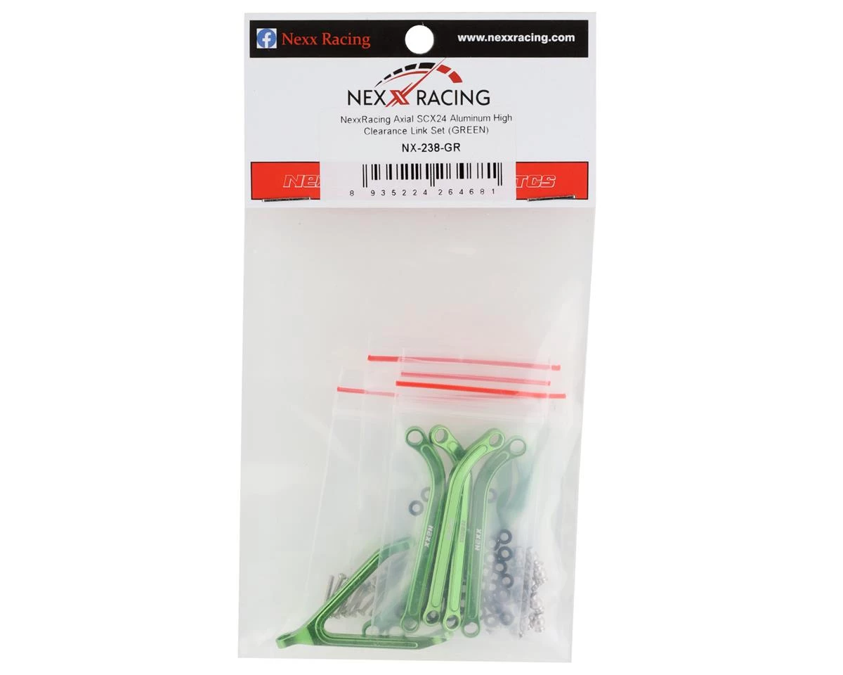 NEXX Racing Axial SCX24 Aluminum High Clearance Link Set (Green) 4 NEXX Racing Axial SCX24 Aluminum High Clearance Link Set (Green) - Image 2