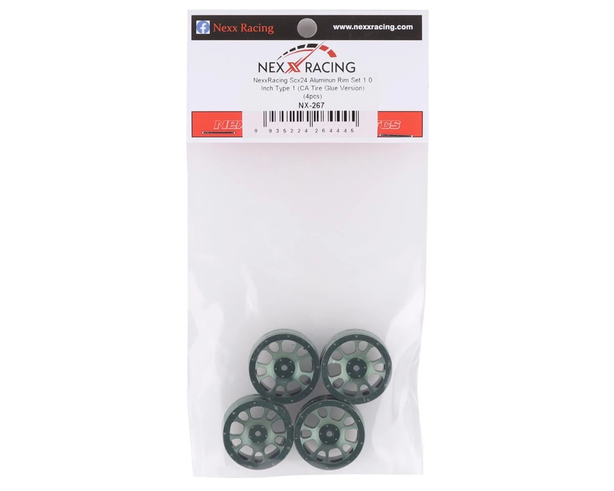 NEXX Racing SCX24 1.0" Aluminum Wheels (Type 1) (Green) (4) 5 NEXX Racing SCX24 1.0" Aluminum Wheels (Type 1) (Green) (4) - Image 3