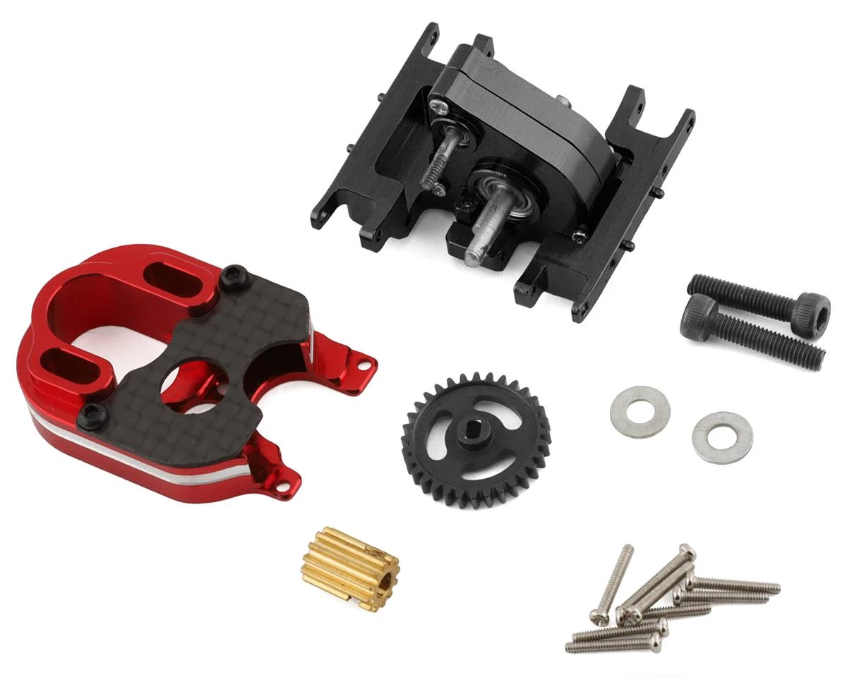 NEXX Racing SCX24 2204 Motor Mount & Conversion Gearbox Set (Black/Red) 3 NEXX Racing SCX24 2204 Motor Mount & Conversion Gearbox Set (Black/Red)