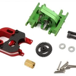 NEXX Racing SCX24 2204 Motor Mount & Conversion Gearbox Set (Green/Red)